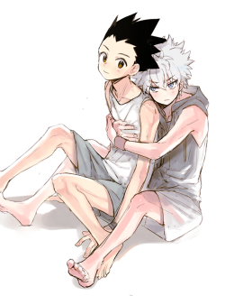 pictolita:  HunterXHunter- Killua and Gon. After long, desperate, MULTIPLE re-readings of the manga, I’ve dived in to the animated series. These two, and especially Killua is a-do-ra-ble.. ♡ It really got the old fire started again, and I’m planning