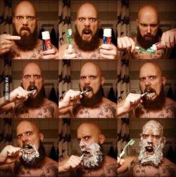 metalheads-are-my-fetish:  How to brush your teeth like a real man.