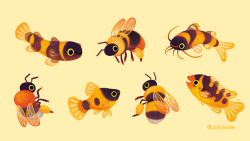 pikaole: 🐝Bumblebee and fish 🐟 [ Patreon / twitter / instagram / shop / print / teepublic / LINE store  ] 