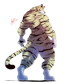 Nice beefy tiger rump. Artist: Mighty-Creation on FA  /  Vermilion on Pixiv