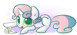 sweetiesmallowponybutthole:  Sweetie Pudding by ~RustyDooks  This is like, the best Sweetie Belle blog