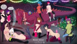 taroart:  Merry Xmas - A gathering at Spiral… Blasted dragons! This year Laeriel invited a few folks from around the stream and tumblr sphere to her private dungeon in Spiral (A fetish club in Alvinus) The gift unwrapping was quickly followed by some