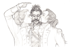 hamiltonshorn:  the gay trio are probably my fav thing to draw no matter whether it’s the musical versions or not commission for @ackamarackuss! 