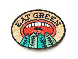 littlealienproducts:  Eat Green Patch by  MokuyobiThreads   