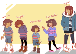 paychiri:  maxvesta:  let’sgetfrisky.png i still don’t like how i draw my smol bean so i decided to draw other smol beans …. i hope i become known as “that person that calls frisk a bean” ….  as u can see, designs from @sailorleo, @torijingles,