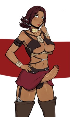 blackfuta:“Well this outfit is revealing enough and it allows my girl-cock room to grow without bunching up or interfering.  But I don’t know if it quite says ‘this is gonna be the best first date of your life.’