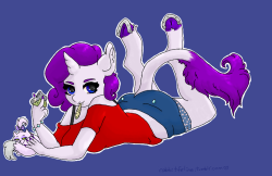 rabbitfeline:  Got a light?~Felt the need to draw Rarity partaking in a rather unclassy activity. Used this to practice anatomy and my coloring skills. If you like this please reblog! 
