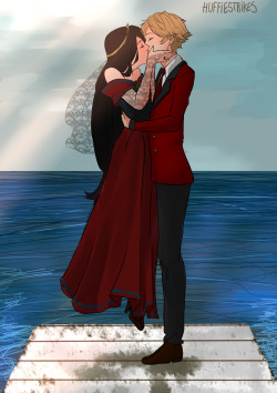 @sweenyalicewriting â€˜s commission! Alice and Matthias Â in their wedding &lt;3 hope you like it!!! &lt;3