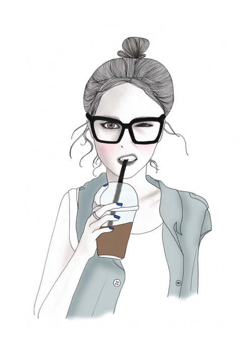 Hipster girl hair drawing tumblr