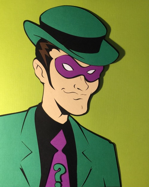 docgold13:  365 DC Comics Paper Cut-Out Villains - One Villain, Every Day, All Year…  May 13th - The Riddler  As a boy, Edward Nigma was fascinated with puzzles and riddles. A school contest was held to see which student could solve a puzzle the fastest.