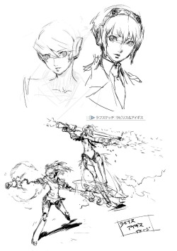 noahes:  Persona 4 The Ultimax Ultra Suplex Hold Official Design WorksConcept artwork of Aigis &amp; Labrys 