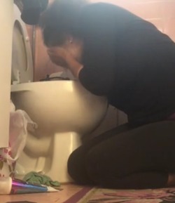 daddyyes:  Puppy using her private sink in the morning   Just a woman who has to do this each morning. Yes it makes her wet. Yes her relatives and friends would be shocked. Yes she will continue to do this and more. It is a part of who she is. 