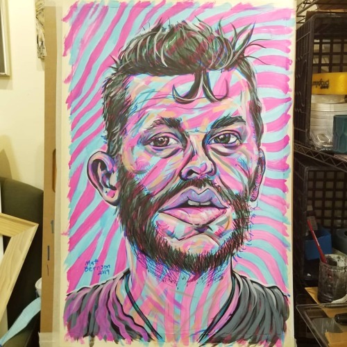 Been working on a self portrait.  I&rsquo;m a model that&rsquo;s always available to me, that&rsquo;s pretty much why I do self portraits.  I could use photos but i generally prefer working from a live model.   Mixed media on paper approx 2'x3&rsquo;