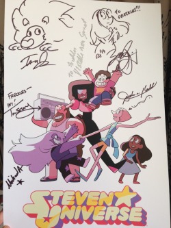 oreides:  got this signed for madithefreckled !! aka “freckles” uvu rebecca doodled a connie!! ian doodled a lion!! everyone was so nice and seemed to actually want to talk like i was surprised they didnt seem rushed or bored of talking to fans i