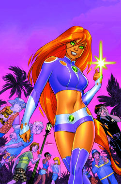 dcwomenkickingass:  Starfire Gets a New Costume Along with A New TeamWell the new 49 is different than the new 52 in another way - Starfire’s costume. Earlier today DC Comics announced that the Harley Quinn team of Jimmy Palmiotti and Amanda Conner