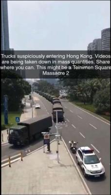 slothes-and-gays:  https://www.google.com/amp/s/amp.businessinsider.com/videos-chinese-military-vehicles-gather-in-shenzen-hong-kong-protests-2019-8 Videos show a massive procession of Chinese military vehicles gathering along the Hong Kong border as