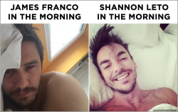 alexandersdiary:  James Franco and Shannon Leto in the morning. 
