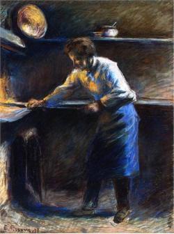 loftcultural:  Camille Pissarro - Eugene Murer at His Pastry Oven (1877) 