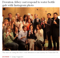 Downton Abbey cast respond to water bottle gafe with Instagram photo