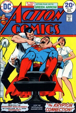 comicbookcovers:  Action Comics #434, April 1974, cover by Nick Cardy and Tatjana Wood  Another weakness besides a stupid rock? THE DENTIST!