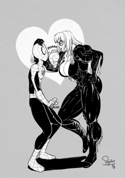 pegius:  Inktober 2017 Day 4 - Black Cat  Black Cat and Spidey.Hi-res versionAll copyrights belong to their respective owners   