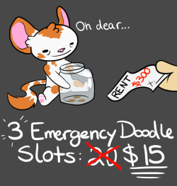 inkedmouse: HEY FRIENDS Money is really tight this month and my fiancee and I are trying to make rent before the 1st but coming up short! So I lowered the cost of doodles for a few days! I didn’t really wanna grovel but… you gotta do what you gotta