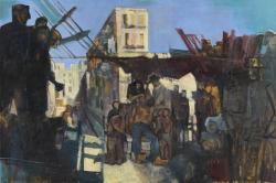 John Minton (Great Shelford, Cambridgeshire, 1917 - 1957 London); The death of James Dean, 1957; oil on canvas, 122 x 183 cm; Tate collection, London