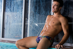 official2wink:  Brodie capturing the shot for Graffiti Xtreme swim briefs.  