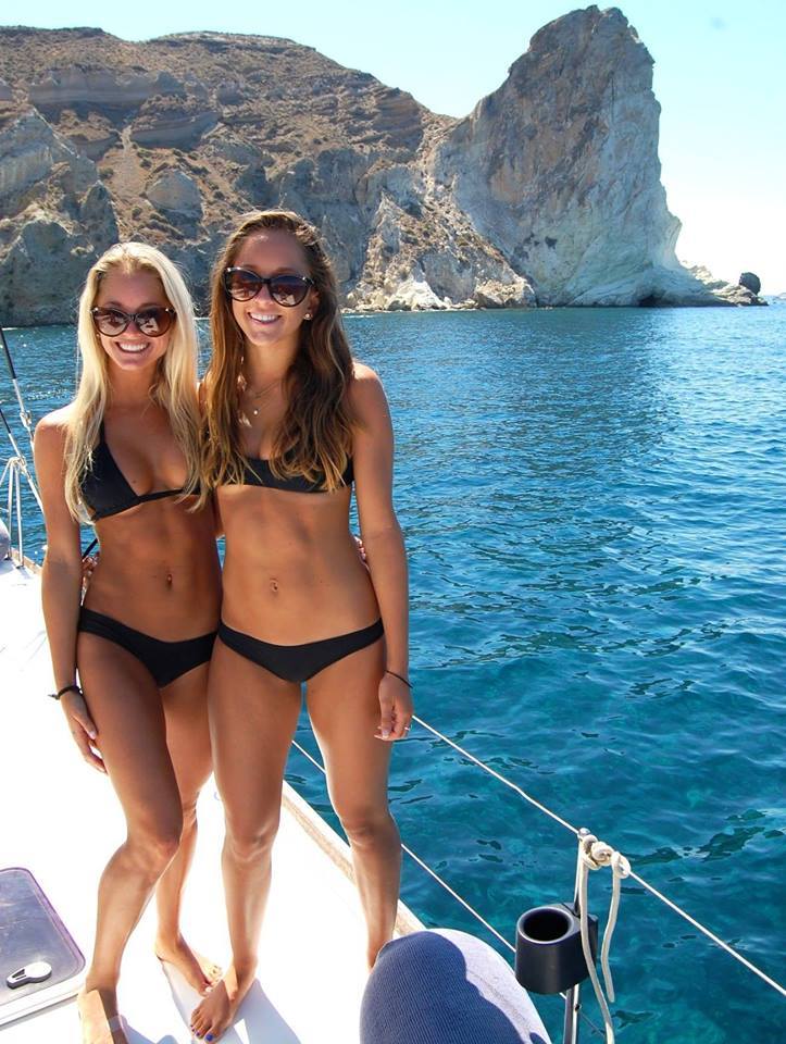 Hot bikini girls on boats