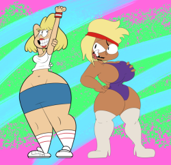 ohboythisisfunky:  The workout queens.A collab with @regacenI did Rita and he did Carol.