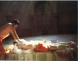 Washing in a Turkish hammam. Via smkays2.