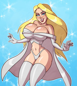 phazyn: Here’s today’s Pinup, Emma Frost! Probably the most babelicious X-babe.   Commission info available at http://www.hentai-foundry.com/user/Phazyn/profilehttps://www.patreon.com/Phazyn   