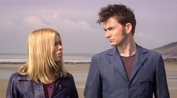 mrv3000:  Tonight on “Wild Discovery”…  Here we see the endangered species “the Doctor” in an attempt to attract a wild Rose. Notice the mimicked colorings and fluffed-up hair. The Rose, however, seems skeptical. This could be due to the Doctor’s