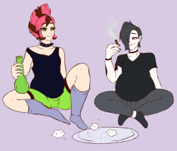 purrincessa:  @skuttz I’ve always wanted an excuse to draw people getting highI think i enjoy these two too much lmAO. getting high with a buddy in pajamas is A   What was on the plate you might ask?Not enough pizza rolls.*CLeARLY* not enough x3Hahaha!
