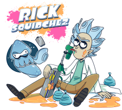 ecokitty:  Rick would totally main chargers and snipe the hell out of squid babies who don’t know what they’re doing. (One of those squid babies most likely being Morty, I’m drawing him next!) 