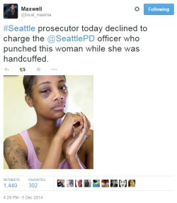 captain-melonhead:  THIS SHOULD ALSO MAKE YOU ENRAGED. POLICE BRUTALITY TOWARDS BLACK WOMEN EXISTS. BLACK WOMEN (ESPECIALLY TRANSGENDER) ARE GETTING MURDERED, RAPED, AND BRUTALIZED BY THE POLICE AND ARE BEING BLAMED FOR **THEIR** ACTIONS. DON’T SLEEP