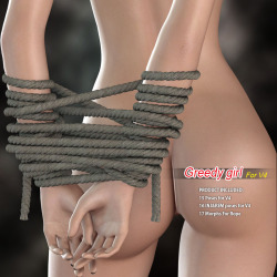 Halcyone has just come out with a new set of conforming rope props and poses for V4! FEATURES: 15 poses for V4, 15 INJ&amp;REM pose for V4. and 17 Morphs for Rope. Act fast because this product is 20% off until 9/13/2015!   Greedy Girl For V4http://render