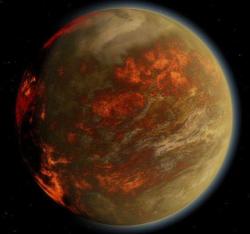 sciencesoup:  Frost and Fire  In the constellation of Leo 33.1 light years away, a Neptune-sized planet orbits a red dwarf star at a distance of 4.3 million kilometres—15 times closer than Mercury is to our sun. It’s no surprise that the planet, Gliese