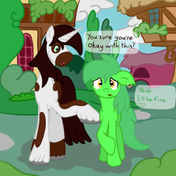ask-mack-ponyville-blacksmith:  Chic Pea decided to visit her old Ponyville home one last time before she sells the place.  ;w; &lt;3