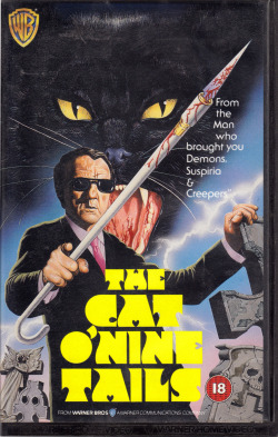 Cat O’Nine Tails, Directed by Dario Argento, VHS tape.(Warner Home Video, 1987) From a charity shop in Nottingham.