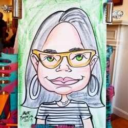 Caricature!    From the opening of the Higher Purpose show at GALA.    Ink and Neocolor 1 on paper. 12&quot;x18&quot;  ===================== Commissions are open! ===================== I do all sorts of events, any kind of party can use a caricature