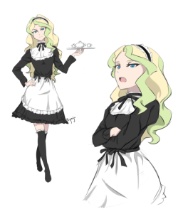 ninsegado91: riyoujo:  Little Maid Academia?I swear it started with just sketching Diana in a maid outfit.. Then I got into it and drew cleaner ones until I realized I’ve been Maid(-ifying) too much already XD  These are nice 