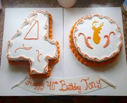 40th birthday cake with mossy oak camo and orange accents&hellip; #redvelvet #cake #cakedecorating #mossyoak #camo #orange #deer #hunting #40thbirthday