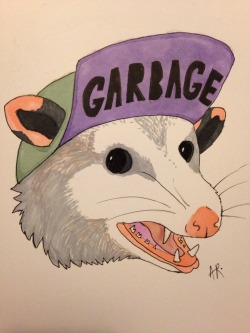 trashheaps:  asheysloths:  asheysloths:  Opossum design by me  You guys don’t even know how happy it makes me when I see notes on my art. Thanks so much.  im gonna reblog this again because LOOK AT IT. 
