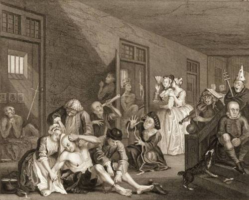 An engraving depicts a scene at Bedlam, the first asylum in England founded in 1247.https://painted-face.com/