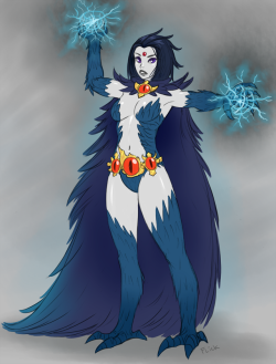flick-the-thief:  Azarath Metrion Tzeentos! Raven as chaos sorceress.  kaa kaa! &lt;3