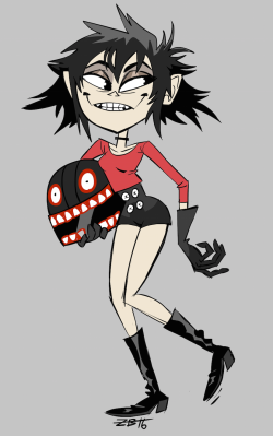 snaggle-teeth:  Couldn’t resist to sketch Noodle’s new look in the Jaguar/ Panasonic commercial.  New Gorillaz is the only thing I ever look forward to.  