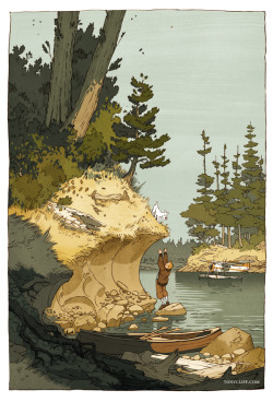 beatonna:  tonycliff:  Adventures in the Pacific Northwest - depicting one of literature’s finest young adventurers, now having traveled to the beautiful, exotic north-west coast of North America. Made for the exclusive VIP VanCAF artbook! Thank you