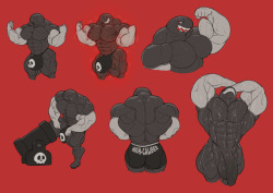ripped-saurian: even more stream doodles of the bullet hunk! 