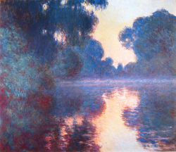 claudemonet-art:    Misty Morning on the Seine in Bue, 1897 Claude Monet    